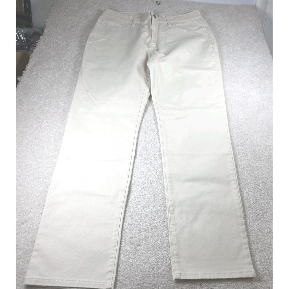 Flint And Tinder Pants Mens 34x30 Cream Twill Slim Fit Straight Leg 5-Pocket - Picture 3 of 8
